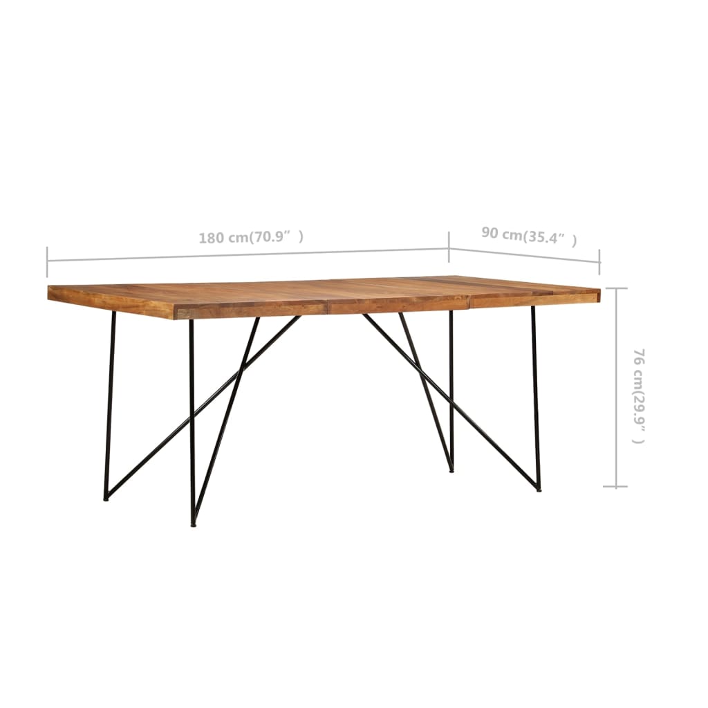 tömör akácfa étkezőasztal 180 x 90 x 76 cm