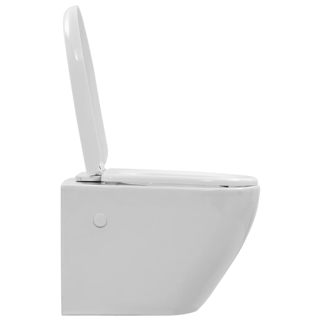 fehér kerámia perem nélküli fali WC