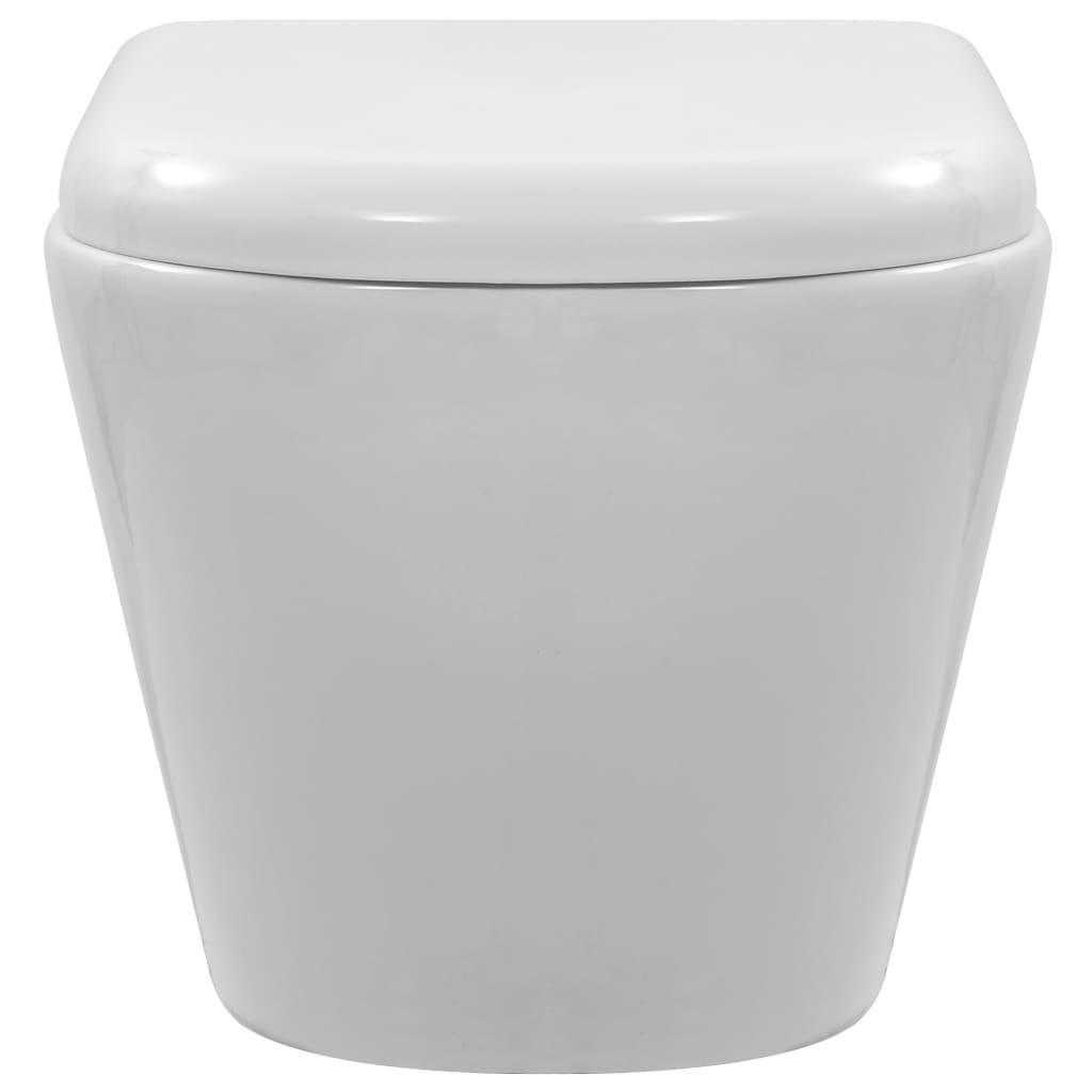 fehér kerámia perem nélküli fali WC