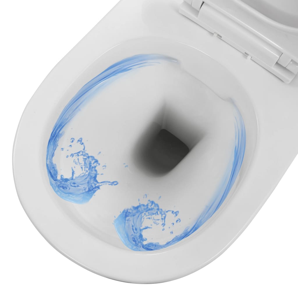 fehér kerámia perem nélküli fali WC