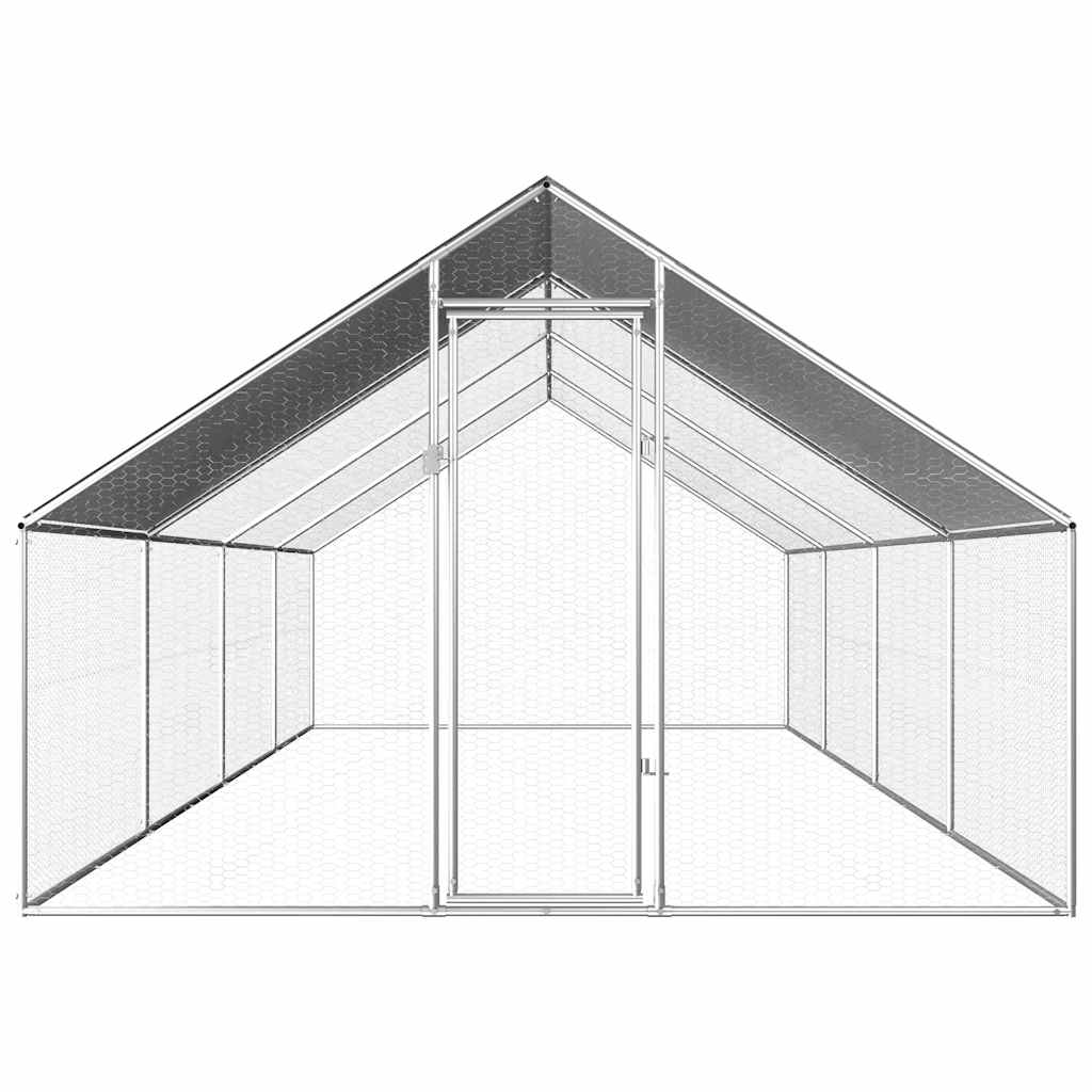 kültéri horganyzott acél tyúkól 2,75 x 8 x 1,92 m