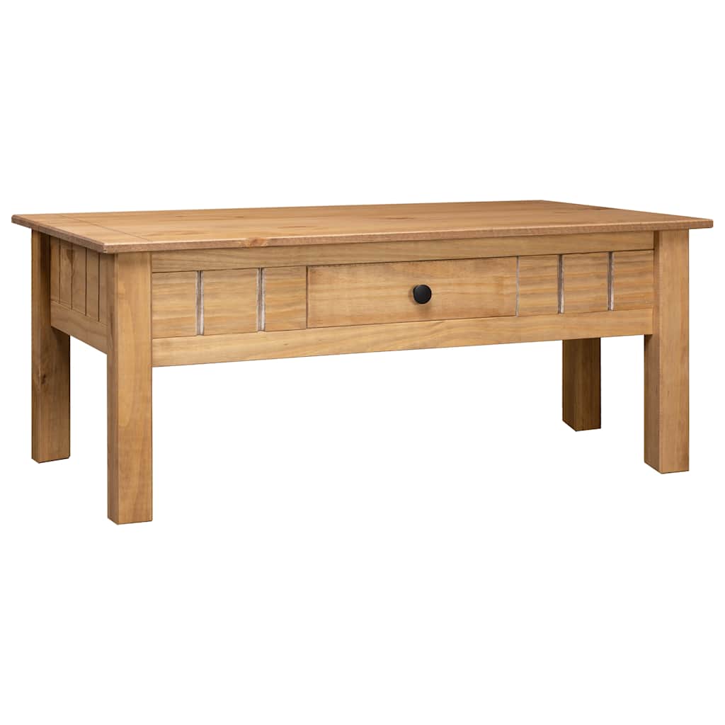 panama stílusú tömör fenyőfa dohányzóasztal 100 x 60 x 43,5 cm