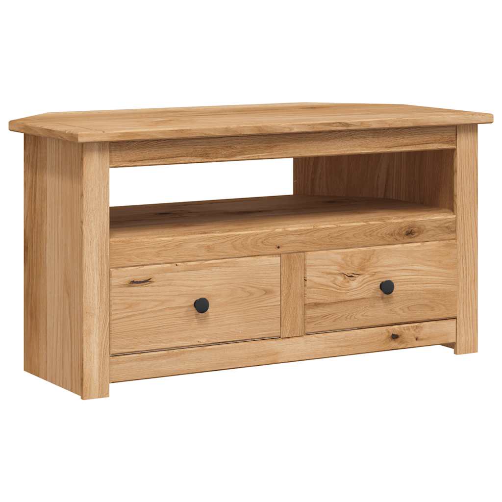 panama stílusú tömör fenyőfa sarok TV-szekrény 93 x 49 x 49 cm