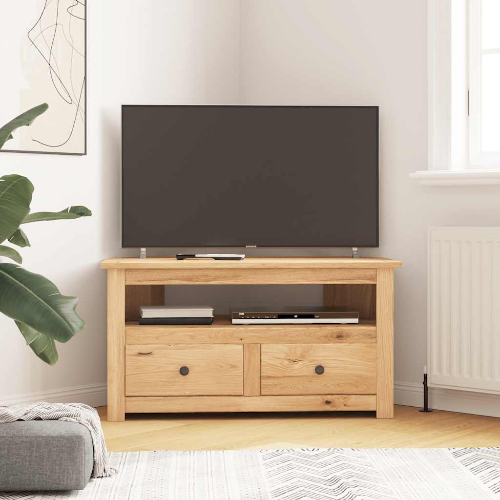 panama stílusú tömör fenyőfa sarok TV-szekrény 93 x 49 x 49 cm