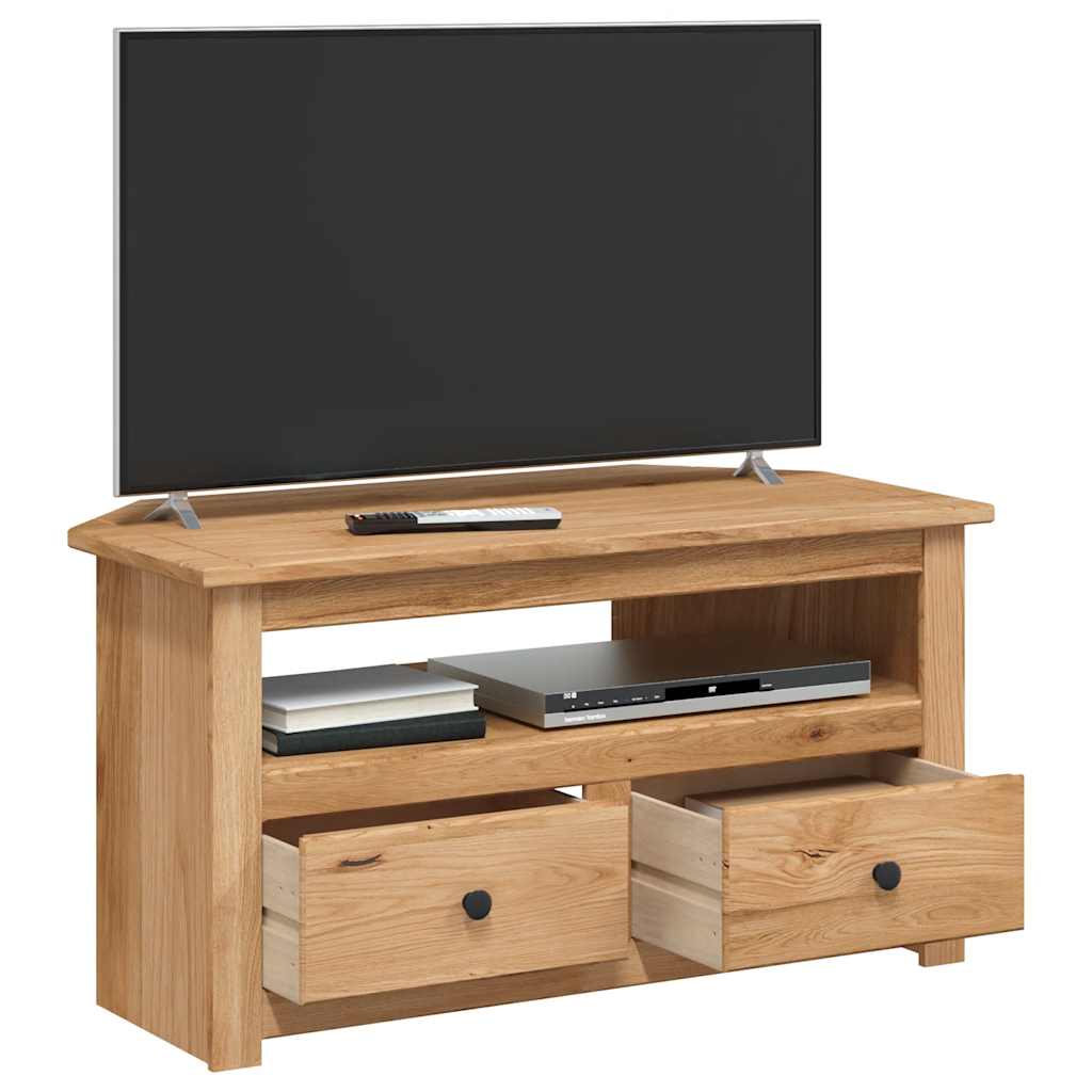 panama stílusú tömör fenyőfa sarok TV-szekrény 93 x 49 x 49 cm