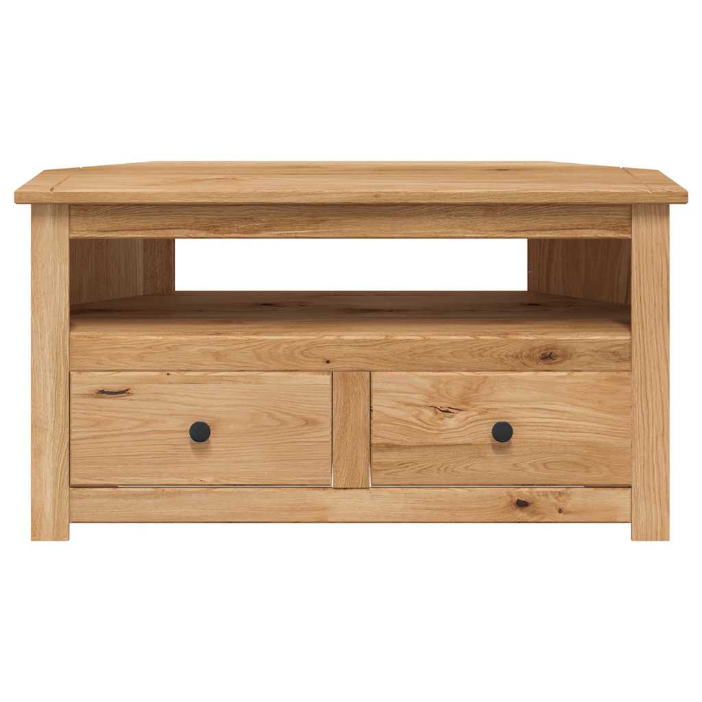 panama stílusú tömör fenyőfa sarok TV-szekrény 93 x 49 x 49 cm