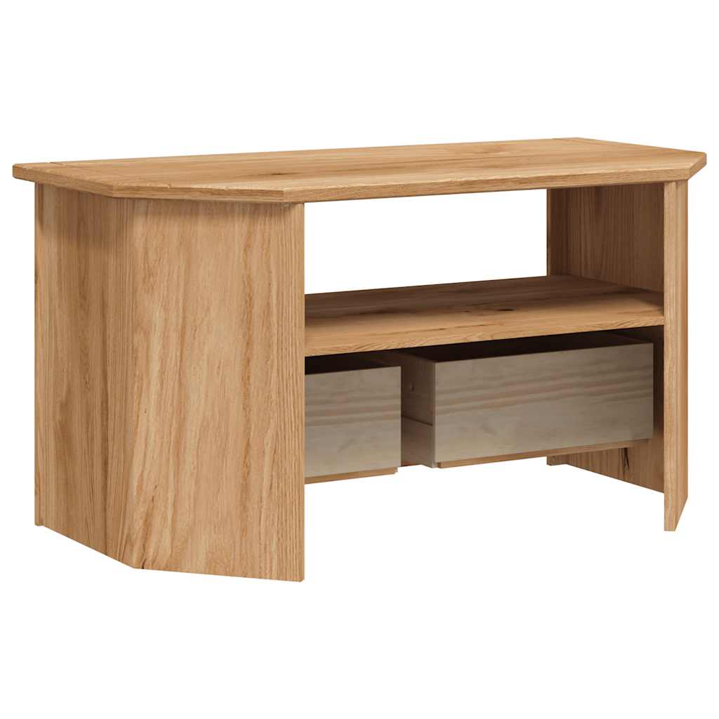 panama stílusú tömör fenyőfa sarok TV-szekrény 93 x 49 x 49 cm
