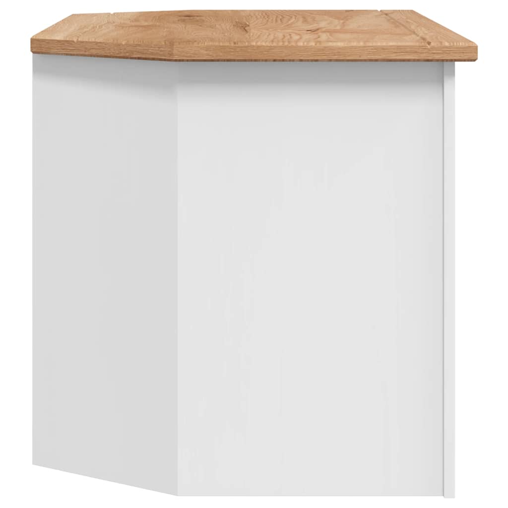 fehér tömör fenyőfa sarok TV-szekrény 93 x 49 x 49 cm