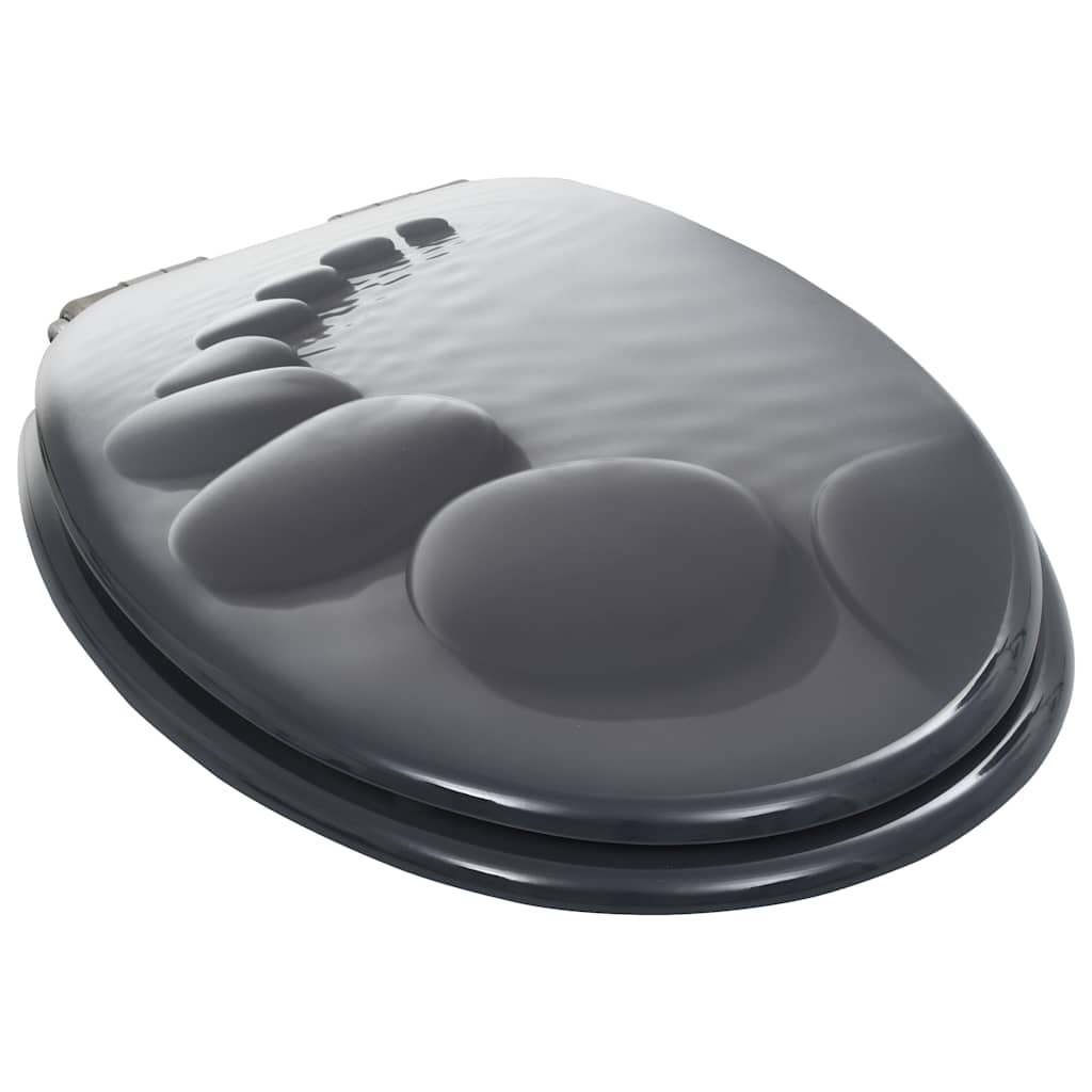 2 db kőmintás MDF WC-ülőke lassan csukódó fedéllel