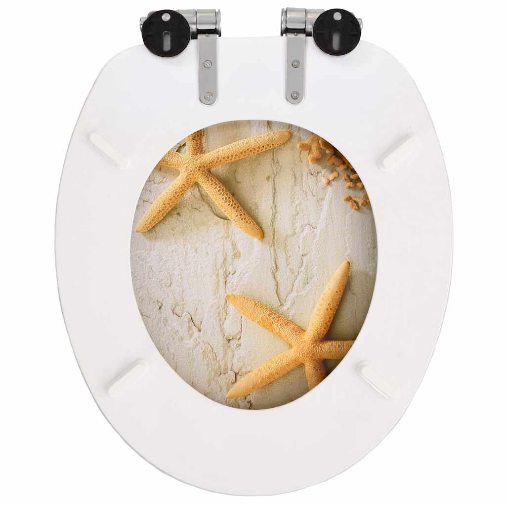 2 db tengericsillag mintás MDF WC-ülőke lassan csukódó fedéllel