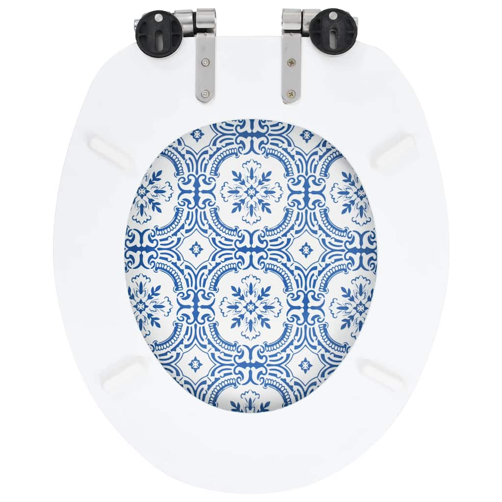 2 db porcelánmintás MDF WC-ülőke lassan csukódó fedéllel