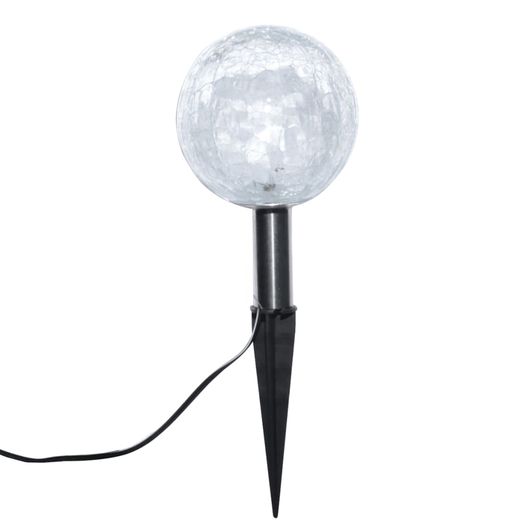 6 db LED kerti gömblámpa cövekkel és napelemmel