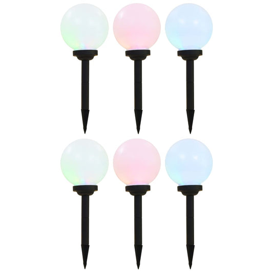 6 db napelemes kültéri LED gömblámpa 20 cm RGB