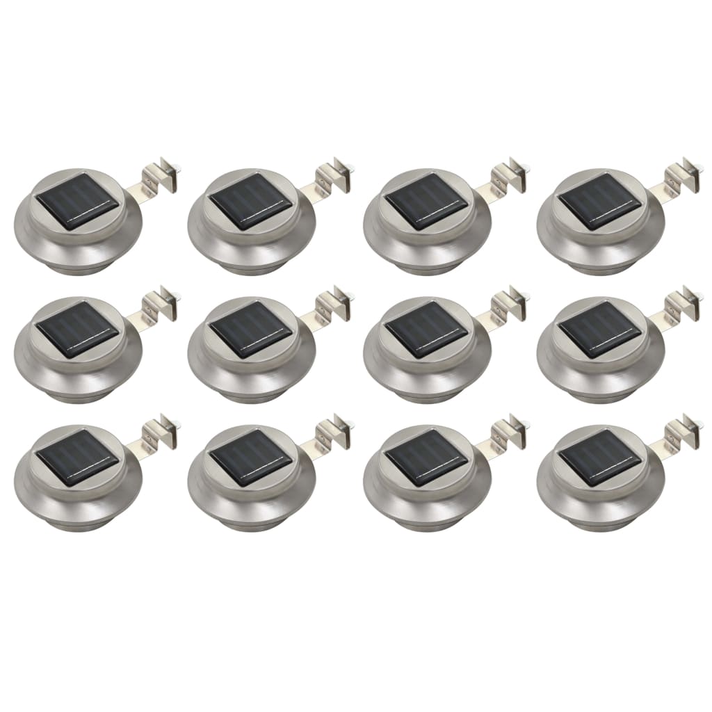 12 db fehér kerek kültéri napelemes LED lámpa 12 cm