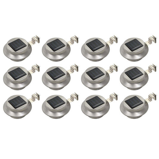 12 db fehér kerek kültéri napelemes LED lámpa 12 cm