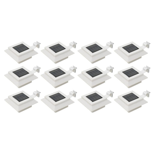 12 db fehér négyzet alakú kültéri napelemes LED lámpa 12 cm