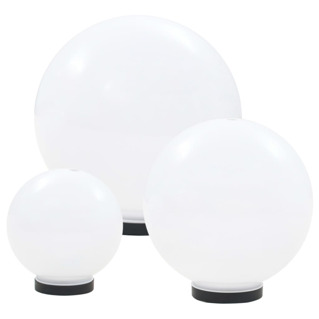 6 db-os LED gömblámpa-szett 20/30/40 cm PMMA