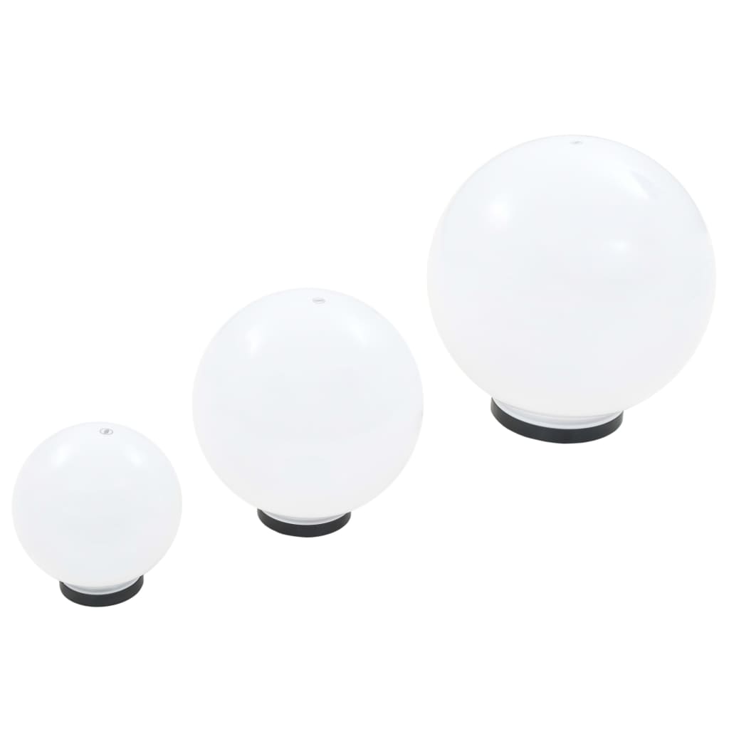 6 db-os LED gömblámpa-szett 20/30/40 cm PMMA