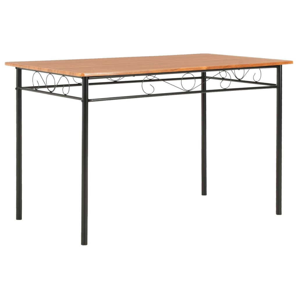 7 részes barna MDF és acél étkezőszett