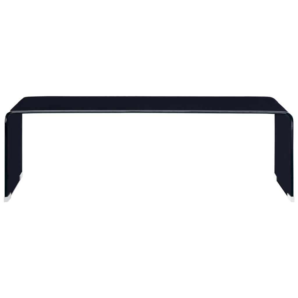 fekete edzett üveg dohányzóasztal 98 x 45 x 31 cm