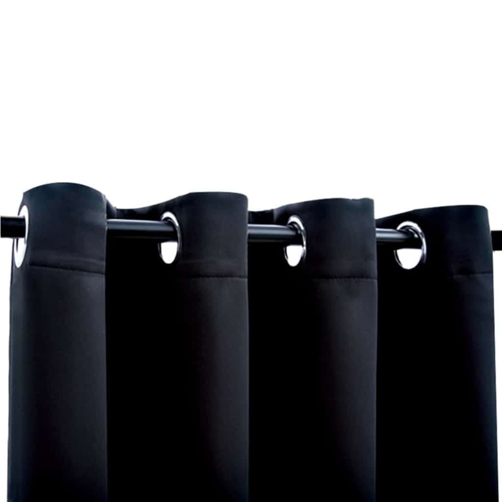 2 db fekete sötétítőfüggöny fémgyűrűkkel 140 x 175 cm