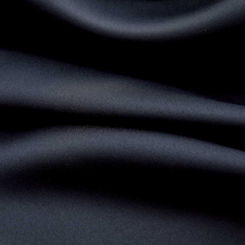 2 db fekete sötétítőfüggöny fémgyűrűkkel 140 x 225 cm