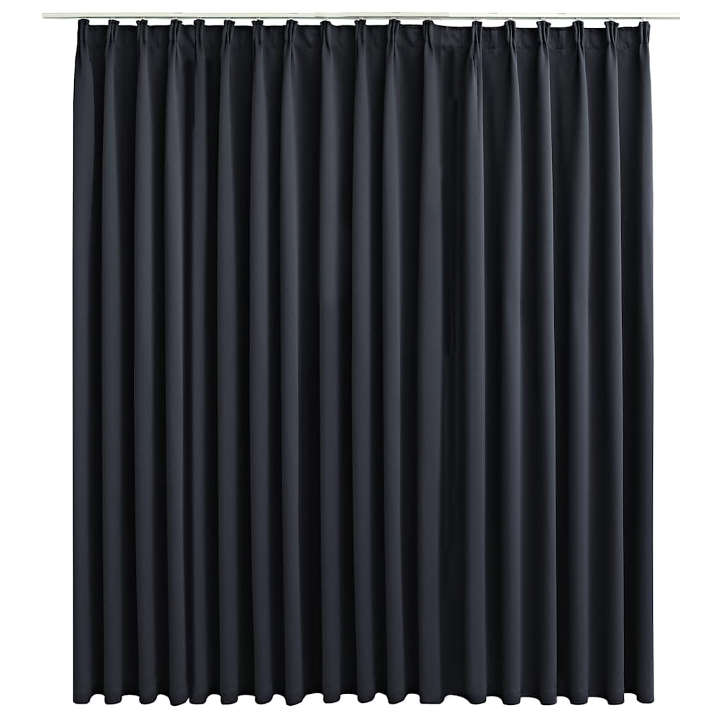 fekete sötétítőfüggöny kampókkal 290 x 245 cm