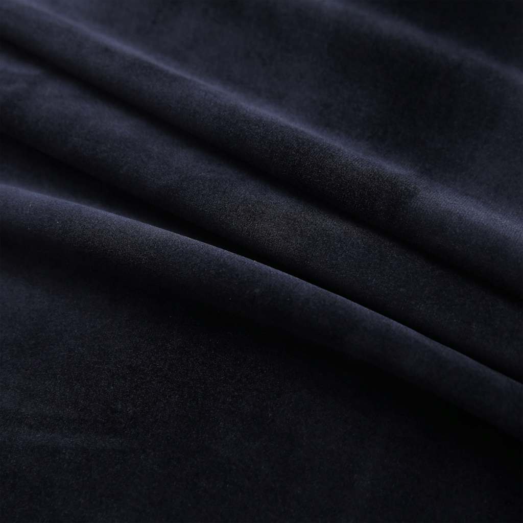 2 db fekete bársony sötétítőfüggöny gyűrűkkel 140 x 175 cm