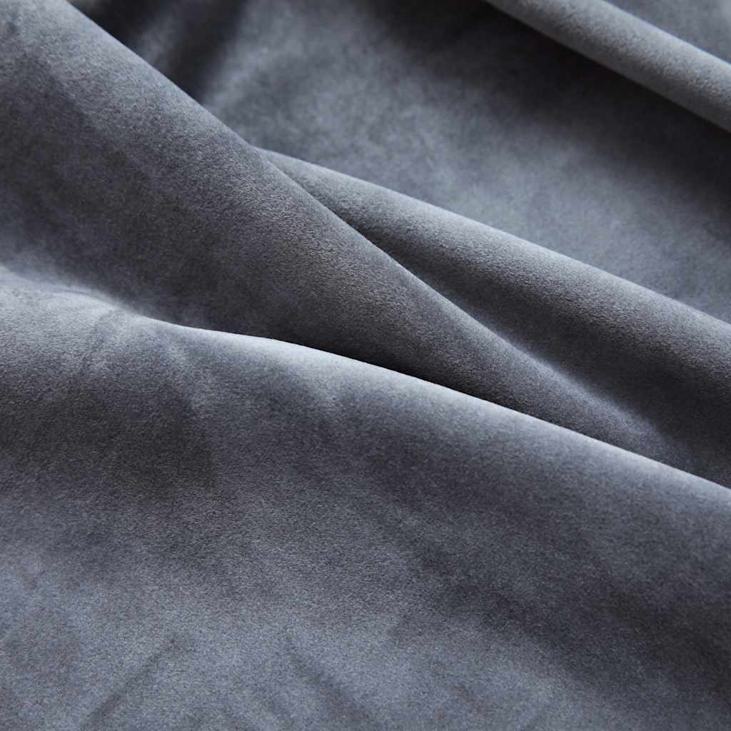 2 db antracit bársony sötétítőfüggöny gyűrűkkel 140 x 255 cm