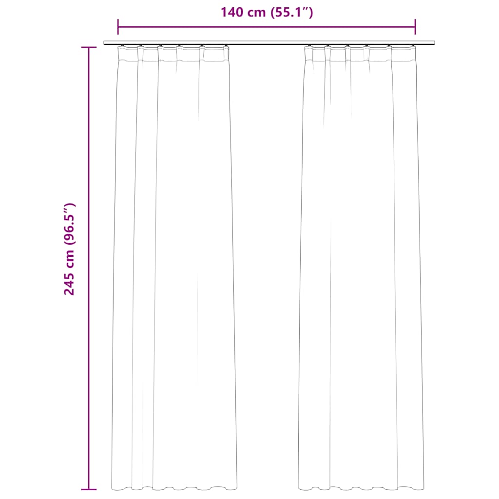 2 db antracitszürke bársony sötétítőfüggöny kampókkal 140x245