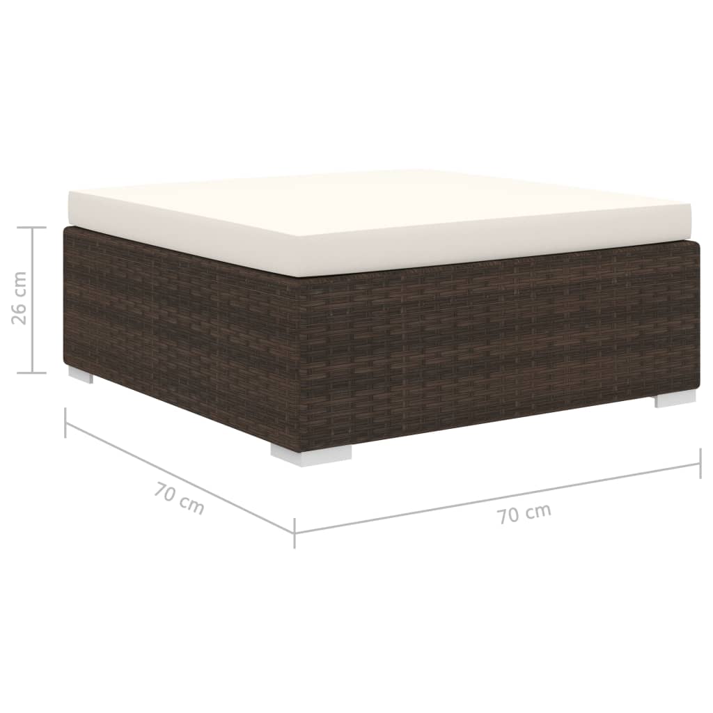 4-részes barna polyrattan kerti bútorszett párnákkal