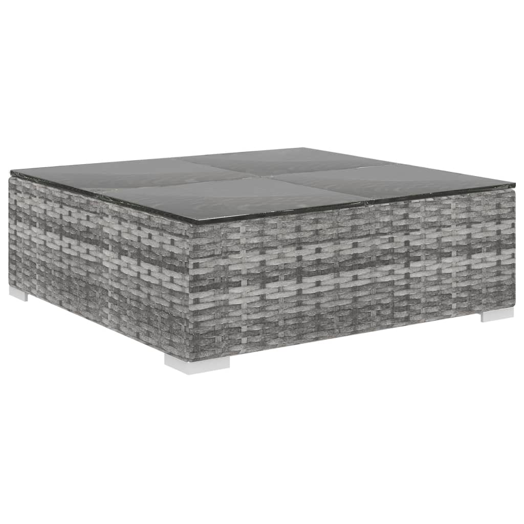 4-részes szürke polyrattan kerti bútorszett párnákkal