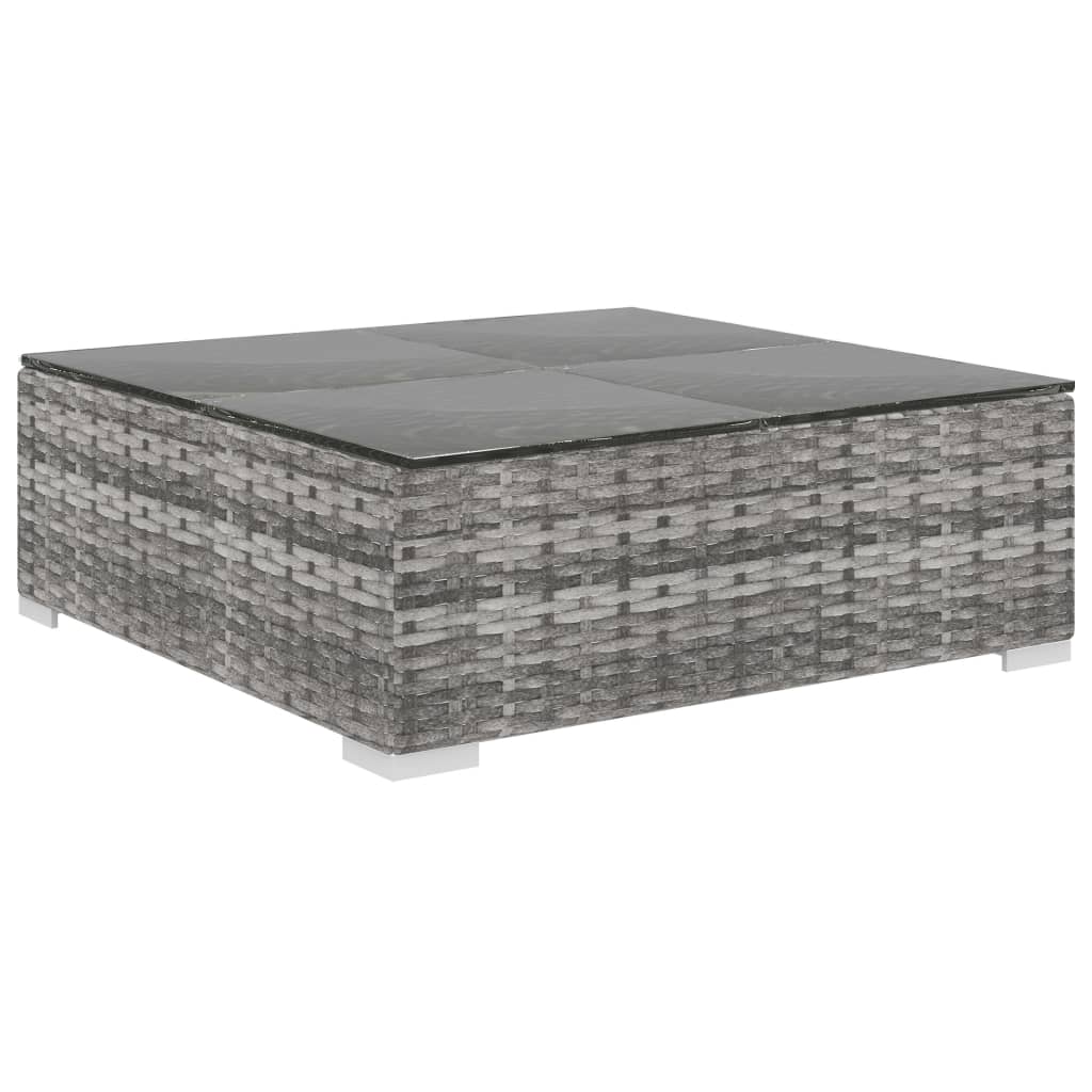 5-részes szürke polyrattan kerti bútorszett párnákkal