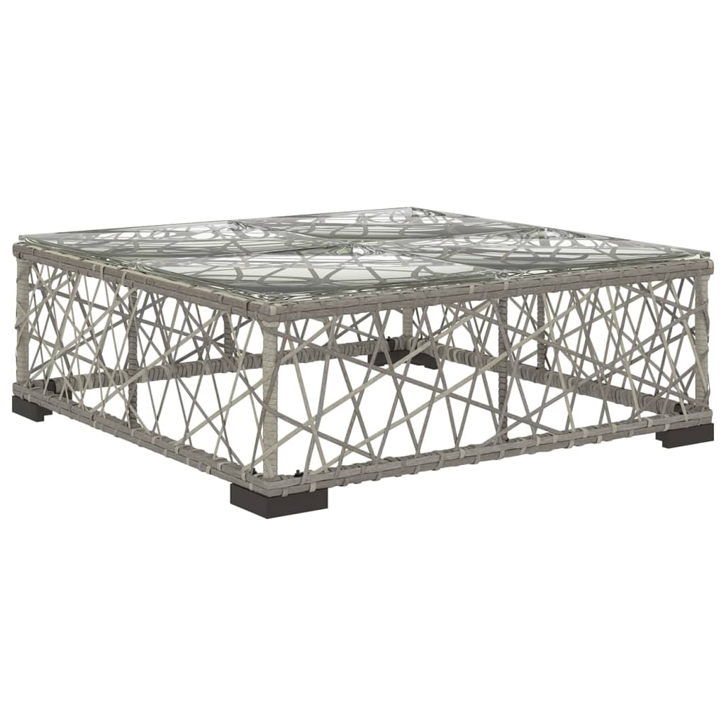 6-részes szürke polyrattan kerti bútorszett párnákkal
