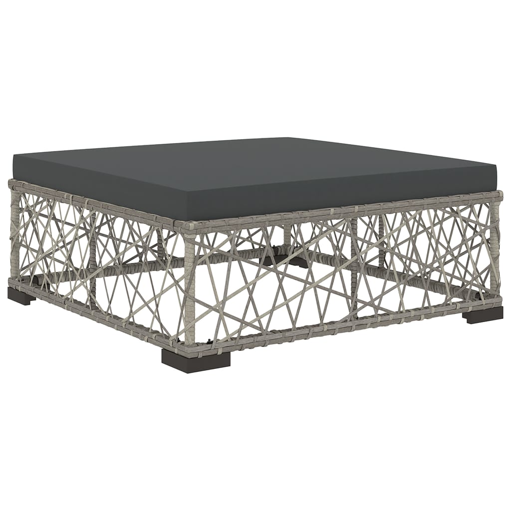 5 részes szürke polyrattan kerti ülőgarnitúra párnákkal