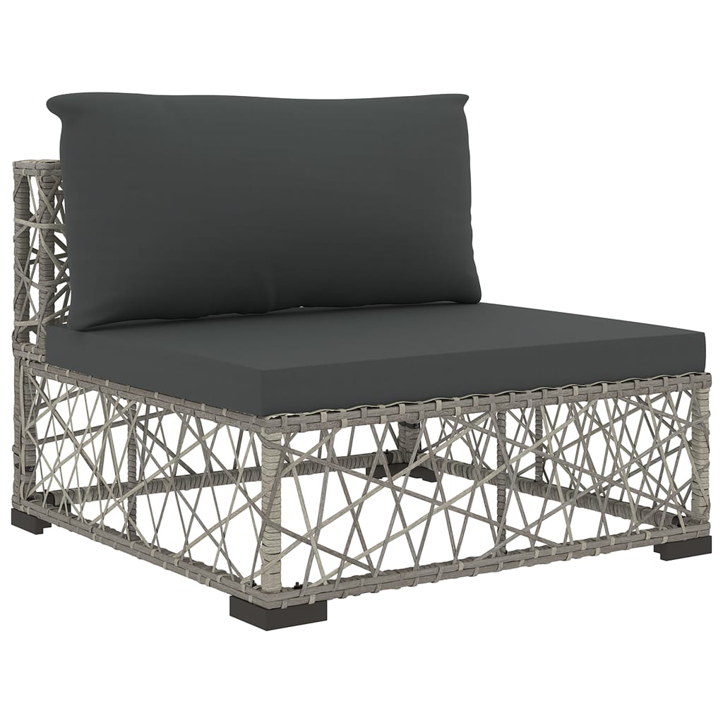 5 részes szürke polyrattan kerti ülőgarnitúra párnákkal