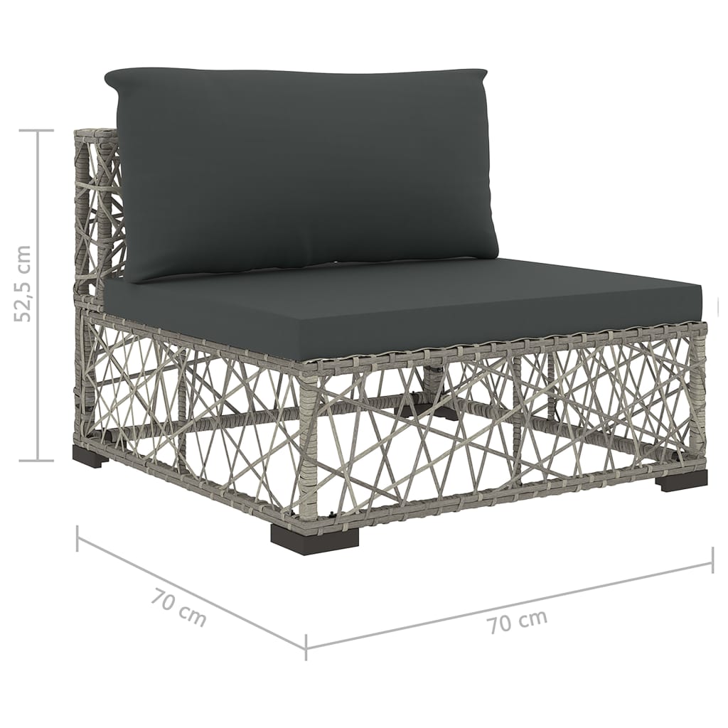 5 részes szürke polyrattan kerti ülőgarnitúra párnákkal