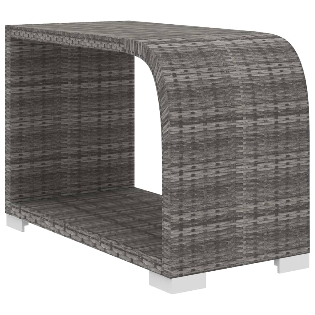 11-részes szürke polyrattan kerti bútorszett párnákkal