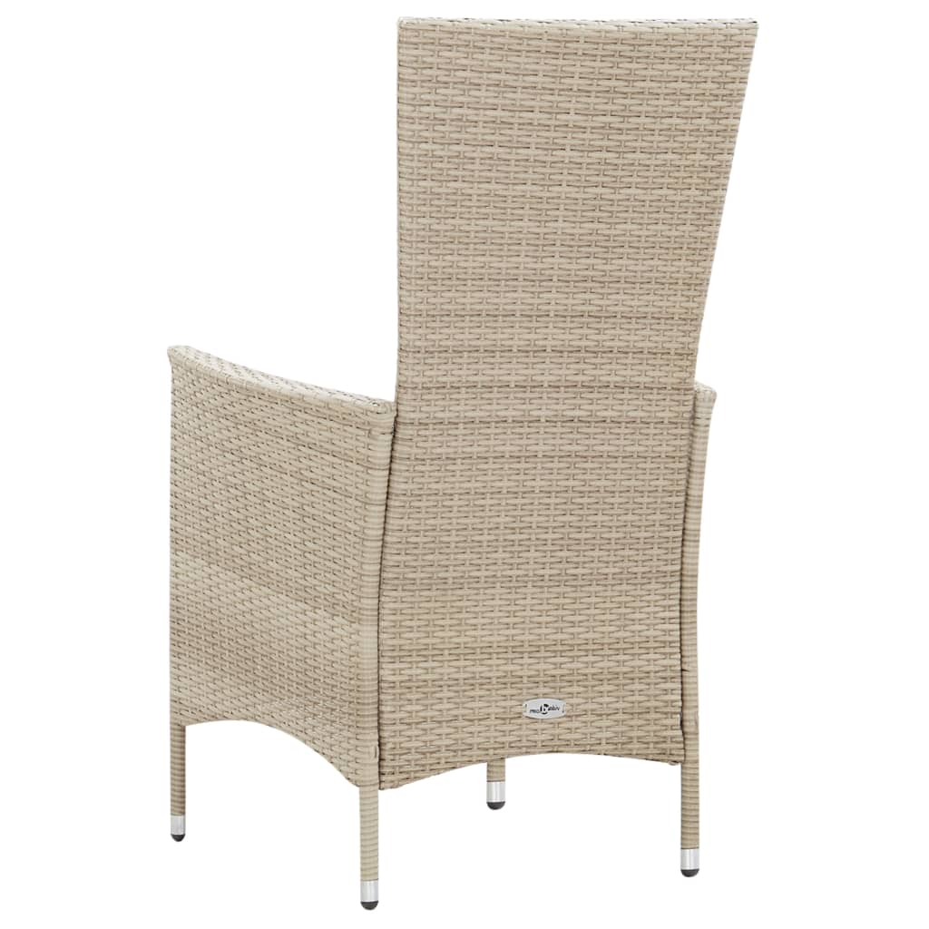 9 részes bézs polyrattan kültéri étkezőszett párnákkal