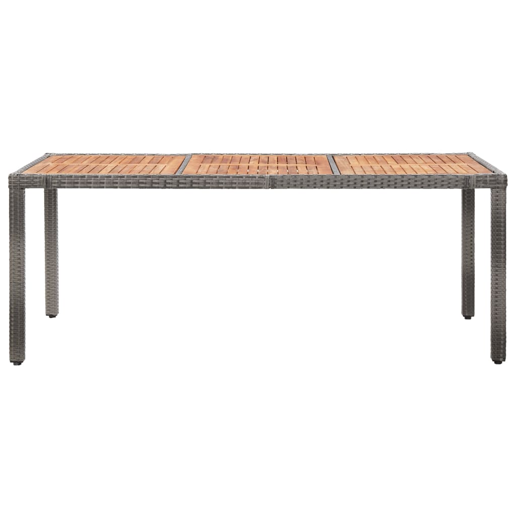 9-részes szürke polyrattan kültéri étkezőgarnitúra párnákkal