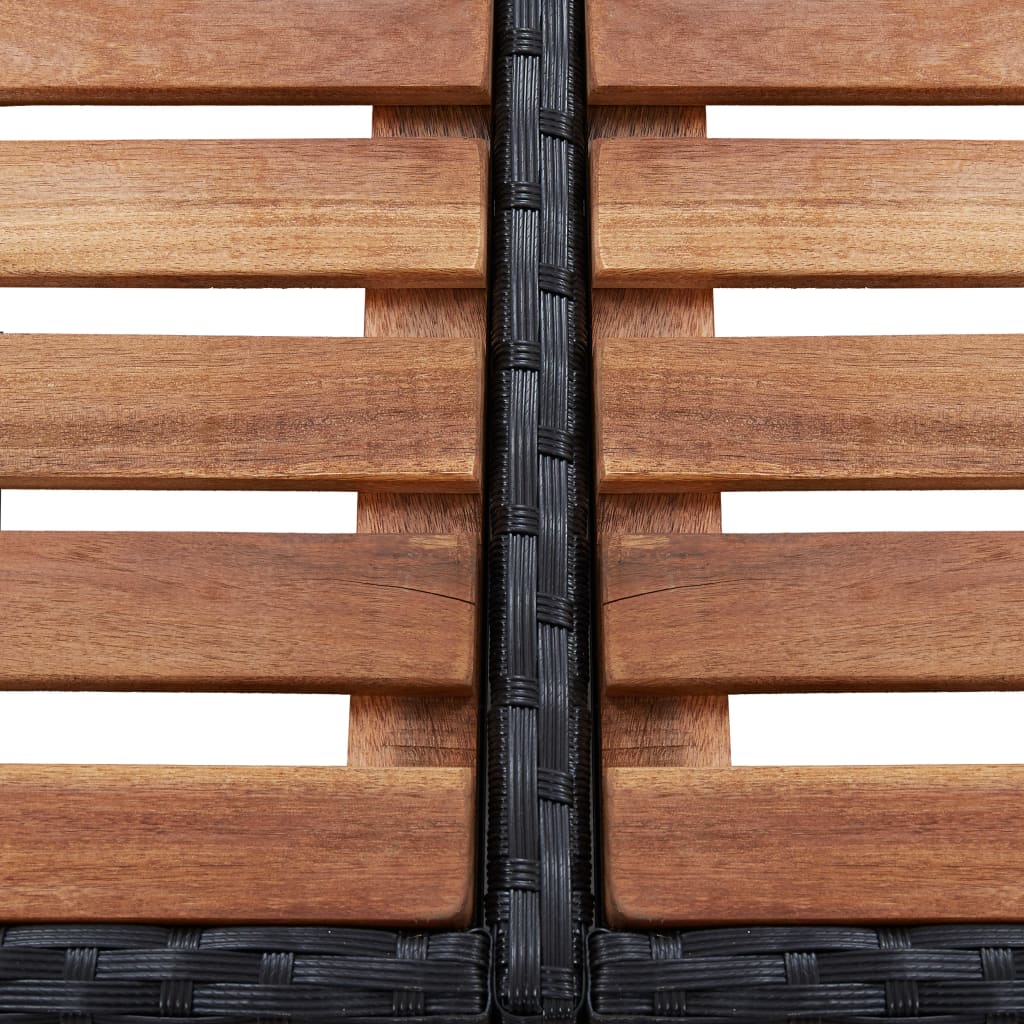 fekete négyszög alakú polyrattan pezsgőfürdőkeret 268x268x55 cm