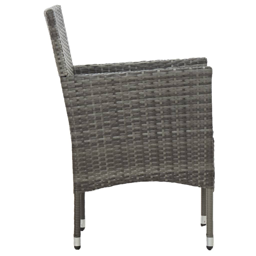 2 db szürke kerti polyrattan étkezőszék