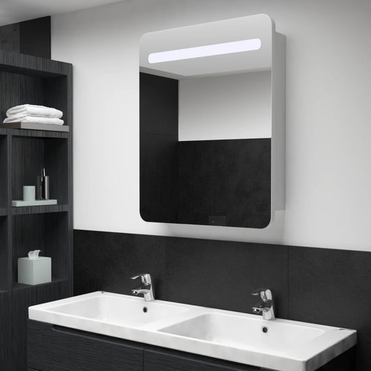 tükrös fürdőszobaszekrény LED világítással 60 x 11 x 80 cm