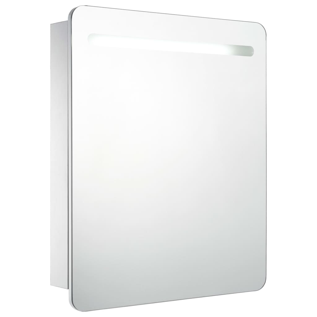 tükrös fürdőszobaszekrény LED világítással 68 x 9 x 80 cm