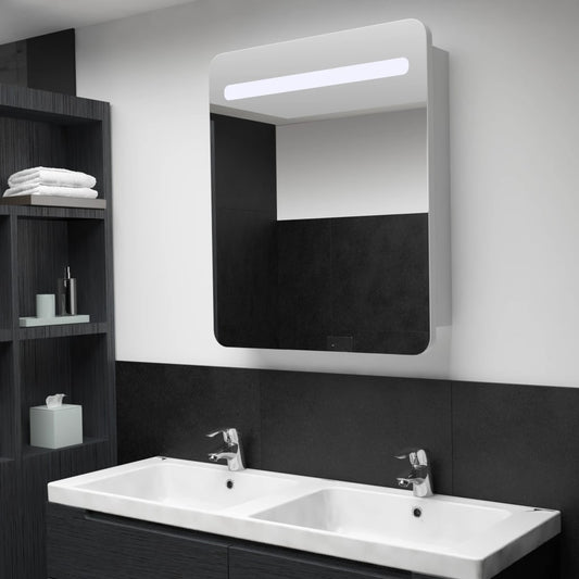 tükrös fürdőszobaszekrény LED világítással 68 x 9 x 80 cm
