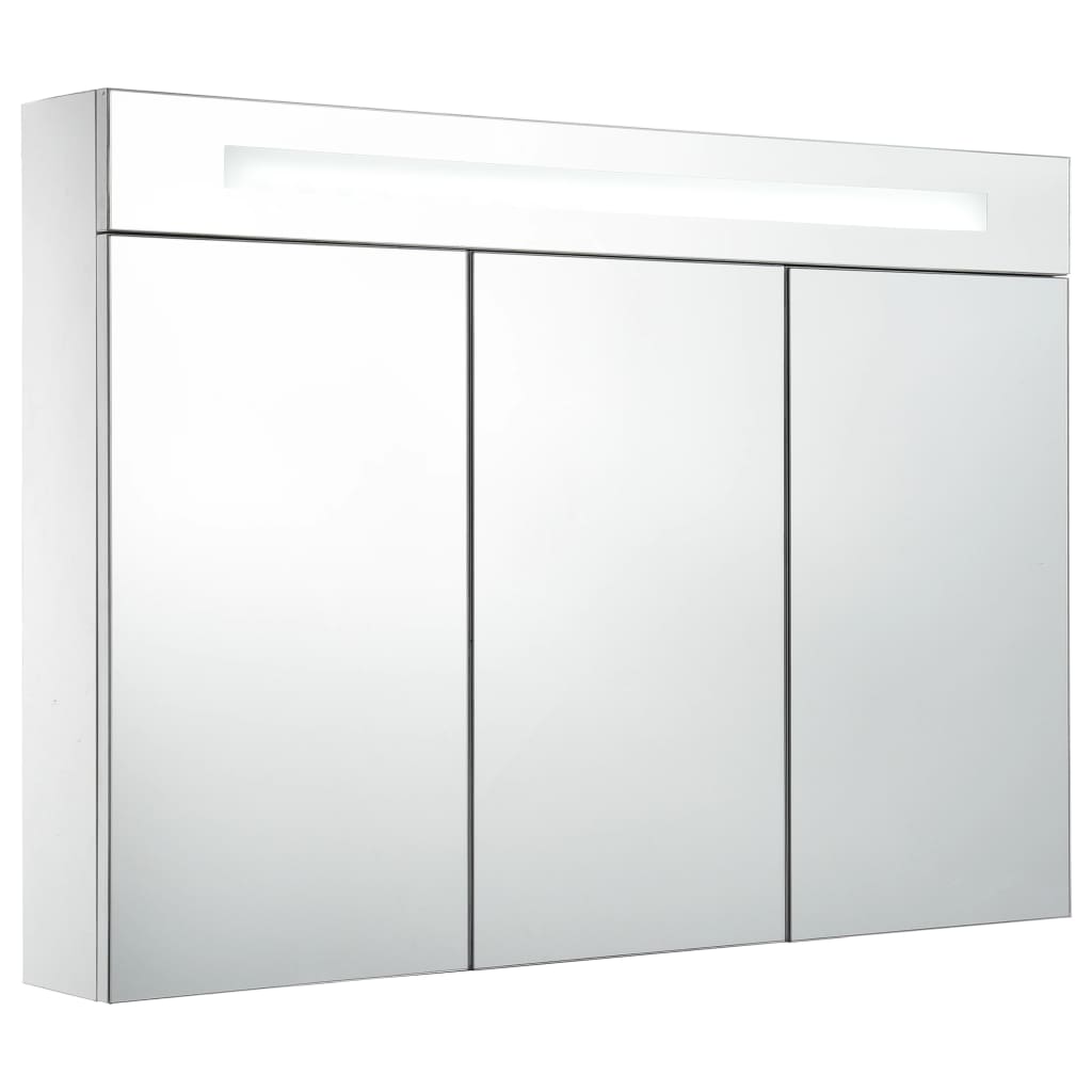 tükrös fürdőszobaszekrény LED világítással 88 x 13 x 62 cm
