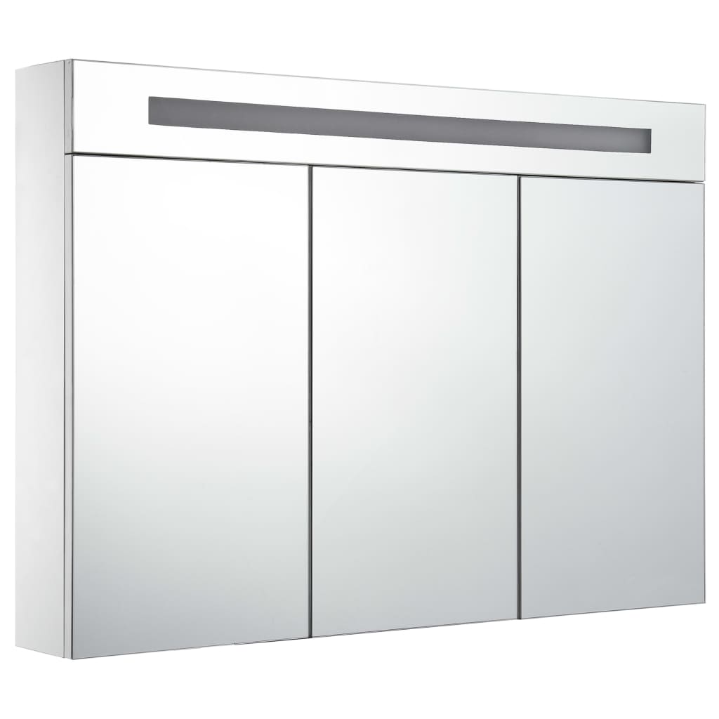 tükrös fürdőszobaszekrény LED világítással 88 x 13 x 62 cm