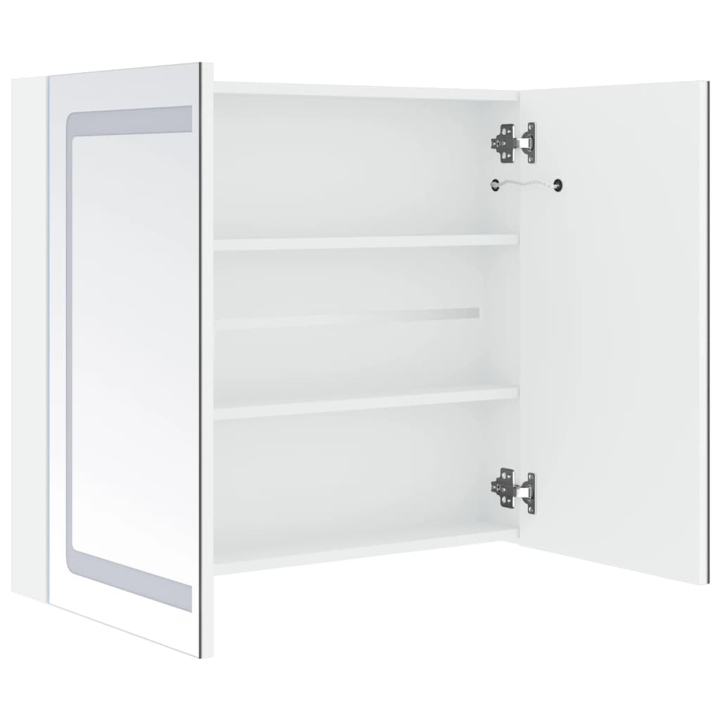 tükrös fürdőszobaszekrény LED világítással 80 x 12,2 x 68 cm