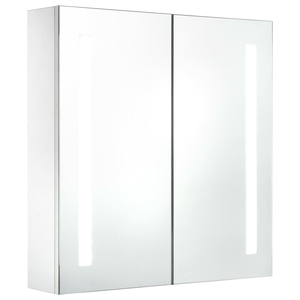 tükrös fürdőszobaszekrény LED világítással 62 x 14 x 62 cm