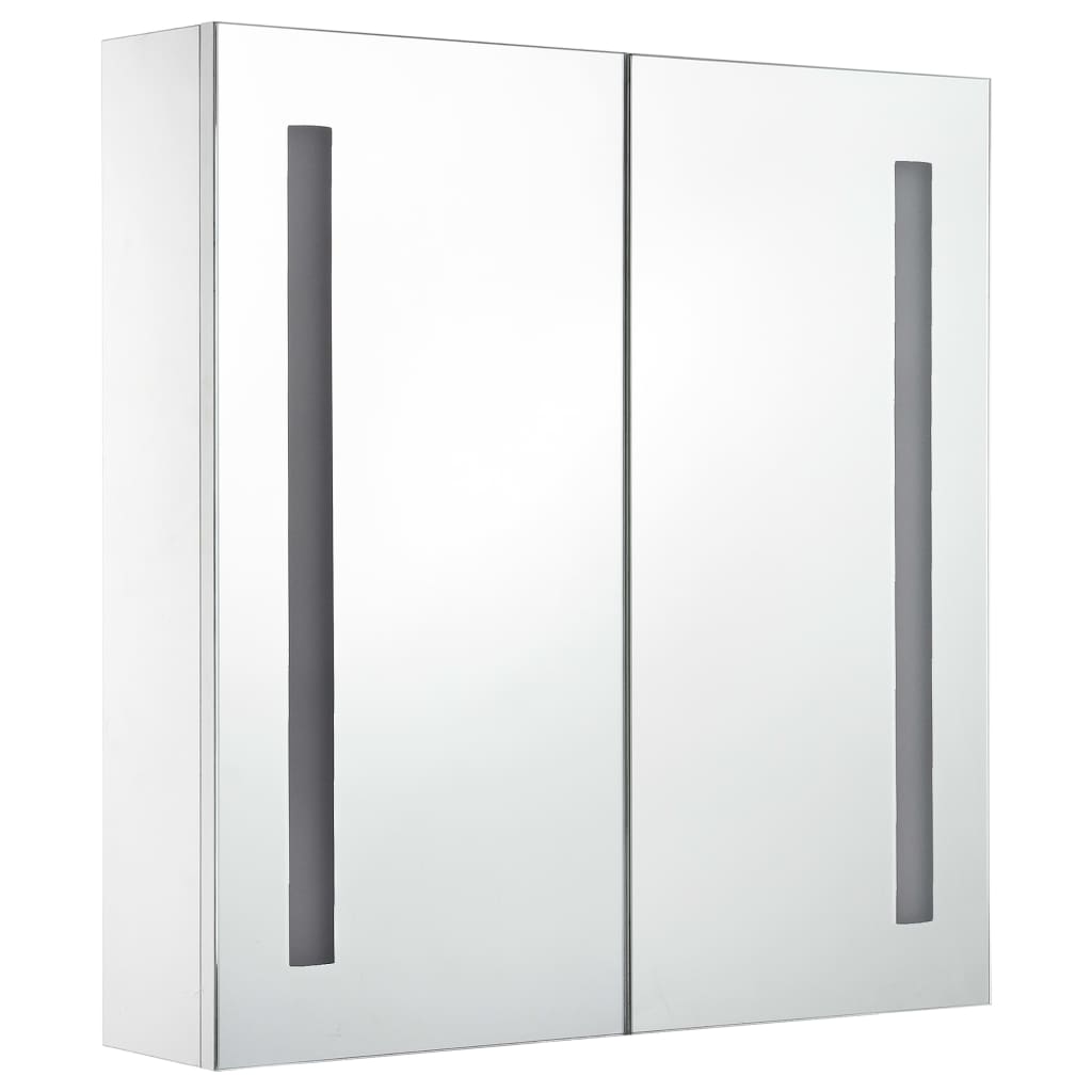 tükrös fürdőszobaszekrény LED világítással 62 x 14 x 62 cm